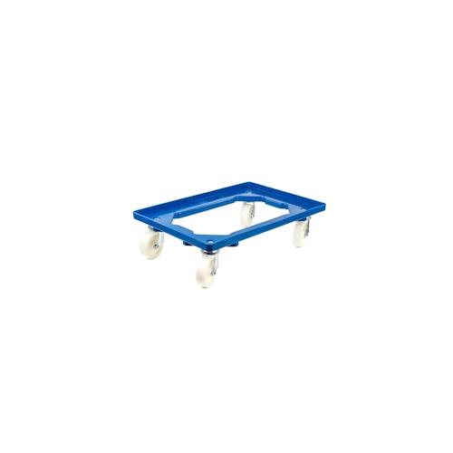 PROREGAL Transportroller Kistenroller Logistikroller mit Kunststoffräder blau | HxBxT 15×60,7×40,7cm | Offen | 4 Lenkrollen | 2 Stück