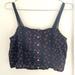 American Eagle Outfitters Tops | American Eagle Outfitters Floral Lace Crop Tank Top | Color: Black | Size: S