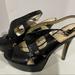 Nine West Shoes | Nine West Women’s Black Platform Leather Sandals Shoes Size 9m | Color: Black | Size: 9