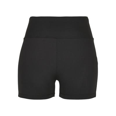 Stoffhose URBAN CLASSICS "Urban Classics Damen Ladies High Waist Short Cycle Hot Pants", Damen, Gr. S, US-Größen, schwarz, 77% Polyester, 23% Elasthan, unifarben, skinny fit, Hosen Image