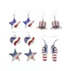 Boucle d'oreille pantoufle drapeau américain accessoires de bijoux chapeau étoile cœur clou