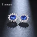 Emmaya-boucles d'oreilles en forme de fleur ovale pour femmes charmante décoration avec zircone