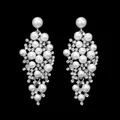 BLIJERY-Boucles d'oreilles pendantes en cristal simulé perle pour femme bijoux de déclaration