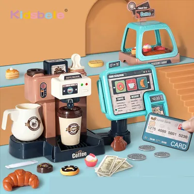 Ensemble de jouets de simulation de machine à café pour enfants jouets de cuisine achats caisse
