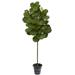 6.5' Fiddle Leaf Artificial Tree With Decorative Planter