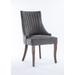 Modern Style Exquisite Linen Fabric Foam Upholstered Strip Back Dining Chair with Solid Wood Legs Set of 2 for Dining Room