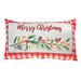 The Holiday Aisle® Led Velvet Cushion (Merry Christmas) (12 X 20) - Set Of 2 Polyester/Polyfill/Velvet | 14 H x 18 W x 2 D in | Wayfair