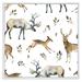 Millwood Pines Wild Deer Wild Pattern - Traditional Canvas Wall Art Canvas in Brown/Gray/White | 16 H x 16 W x 1 D in | Wayfair