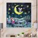 Zoomie Kids Christmas Illustration - Children"s Art Canvas Wall Art Canvas in Blue/Yellow | 30 H x 30 W x 1 D in | Wayfair