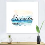 Highland Dunes Summer Seaside Art Illustration II - Nautical & Coastal Canvas Wall Art Canvas in Blue | 16 H x 16 W x 1 D in | Wayfair