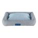Arlo Plaid Bolster Dog Bed, 16.5" L X 19" W X 3" H, Blue, Medium
