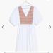 Madewell Dresses | Brand New/Nwt - Madewell Embroidered Poplin V-Neck Mini Dress | Color: Orange/White | Size: Xs