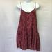 American Eagle Outfitters Tops | American Eagle Women's Top Burgundy Blue Paisley Spaghetti Straps Pockets Size L | Color: Blue/Red | Size: L