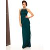 Abendkleid HEINE "Abendkleid", Damen, Gr. 34, Normalgrößen, grün (smaragd), 100% Polyester, unifarben, lang, Rundhals, ohne Ärmel, Kleider