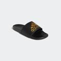 Badesandale ADIDAS SPORTSWEAR "COMFORT ADILETTE" Gr. 48,5, schwarz (core black, gold metallic, core black) Schuhe Badelatschen Pantolette Badeschuhe Surf-Boots
