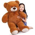 SNOWOLF Teddy Bear Cute Stuffed Animal Plush Toys 110cm Large Bear Cuddly Doll Gift for Kids Boys Girls Birthday Christmas Valentine's Day (3.6ft / 43.3inch, Brown)