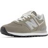Sneaker NEW BALANCE "WL574 Core", Gr. 42,5, grau (dunkelgrau, grau, weiß), Leder, Textil, sportlich, Schuhe
