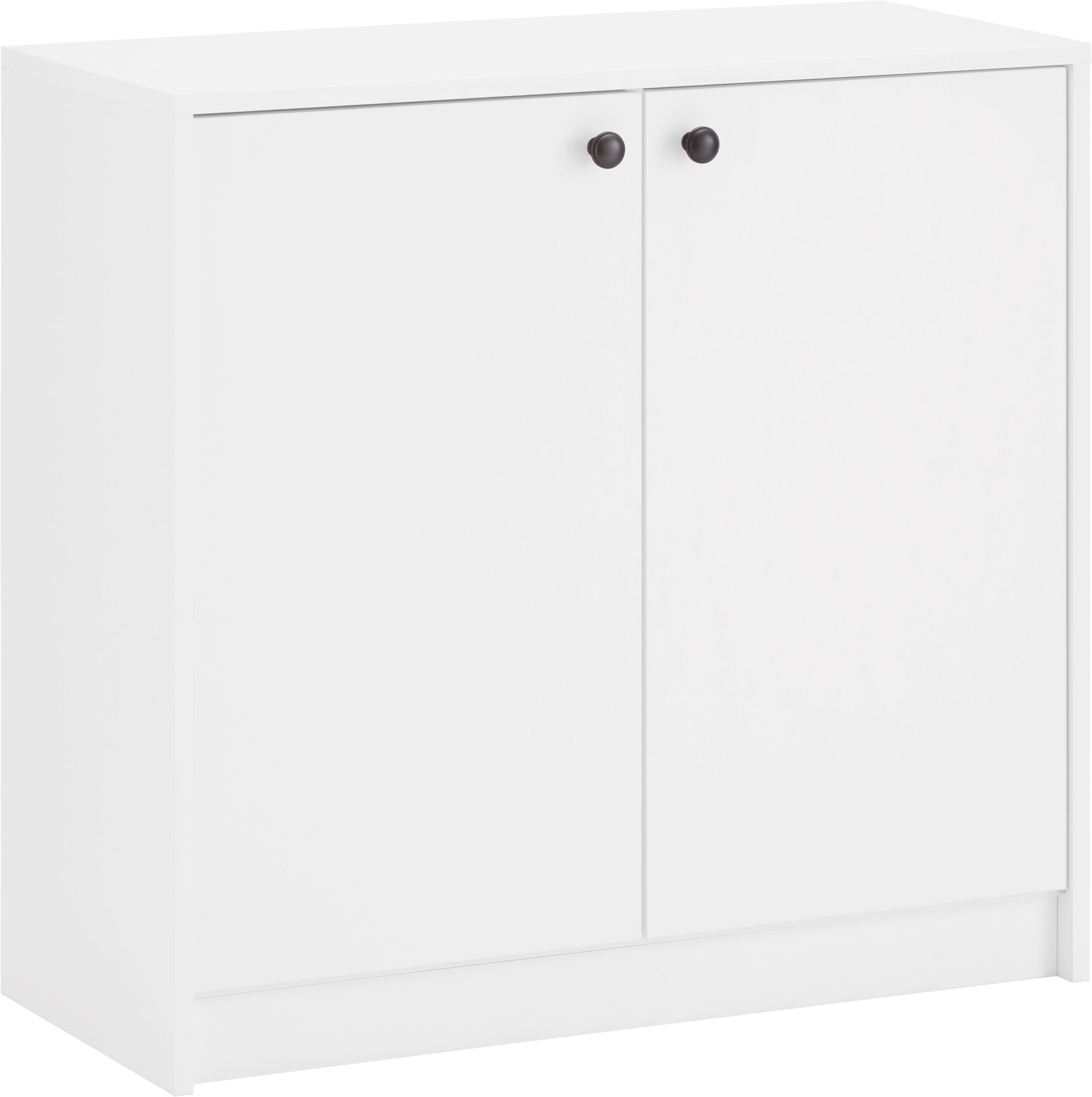 „Aktenschrank HOME AFFAIRE „“Licia““ Schränke Gr. B/H/T: 81,5 cm x 76,5 cm x 35 cm, 2 St., weiß Aktenschränke 2 Türen, 4 Fächer“