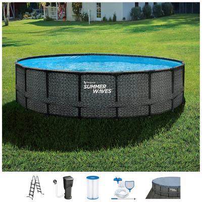 Framepool SUMMERWAVES "Elite", grau, H:132cm Ø:549cm, Schwimmbecken, ØxH: 549x132 cm