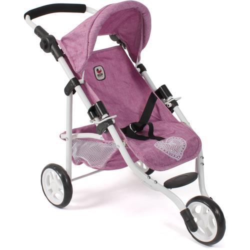„Puppenbuggy CHIC2000 „“Jogging-Buggy Lola, Jeans Pink““ Puppenwagen rosa (jeans pink) Kinder Puppenwagen -trage mit klappbarem Verdeck“