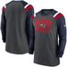 Men's Nike Heathered Charcoal/Navy New England Patriots Tri-Blend Raglan Athletic Long Sleeve Fashion T-Shirt