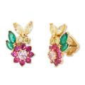 Kate Spade Jewelry | Kate Spade New Bloom Flower Frontal Cluster Earrings | Color: Green/Red | Size: Os