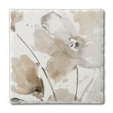 CounterArt Abstract Floral II 1 Pack Single Absorbent Stone Coaster Stoneware, Glass in Brown | 0.25 H x 4 W x 0.25 D in | Wayfair 02-02677