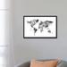 East Urban Home 'Watercolor Map Of The World Map, Gray Scale' By Michael Tompsett Graphic Art Print on Canvas Canvas, in Black | Wayfair