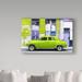 Trademark Fine Art 'Classic American Car 1' Photographic Print on Wrapped Canvas Metal in Green/White | 16 H x 24 W x 2 D in | Wayfair