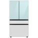 Samsung Bespoke 23 cu. ft. Smart 4-Door Refrigerator w/ Beverage Center & Custom Panels Included, in Gray/White/Blue | Wayfair