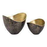 Orren Ellis Hansen Bowls - Set Of 2 Stainless Steel in Black | 9.75 H x 11.75 W x 11.75 D in | Wayfair 1C6F9FAE12FE46CABBC62DFAA241B713