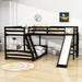 Harriet Bee Evie-Eliana Twin Over Full & Twin L-Shaped Bunk Beds w/ Slide & Built-In Desk | 58 H x 79 W x 119 D in | Wayfair