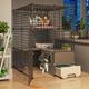 Cat Cage - Cat Kennel Catio Outdoor Cat Enclosure, Diy Cat Playpen Cat Cages Indoor Large with Litter Box Large Exercise Place Ideal for 1-4 Cat (Size : 75 * 95 * 109cm)