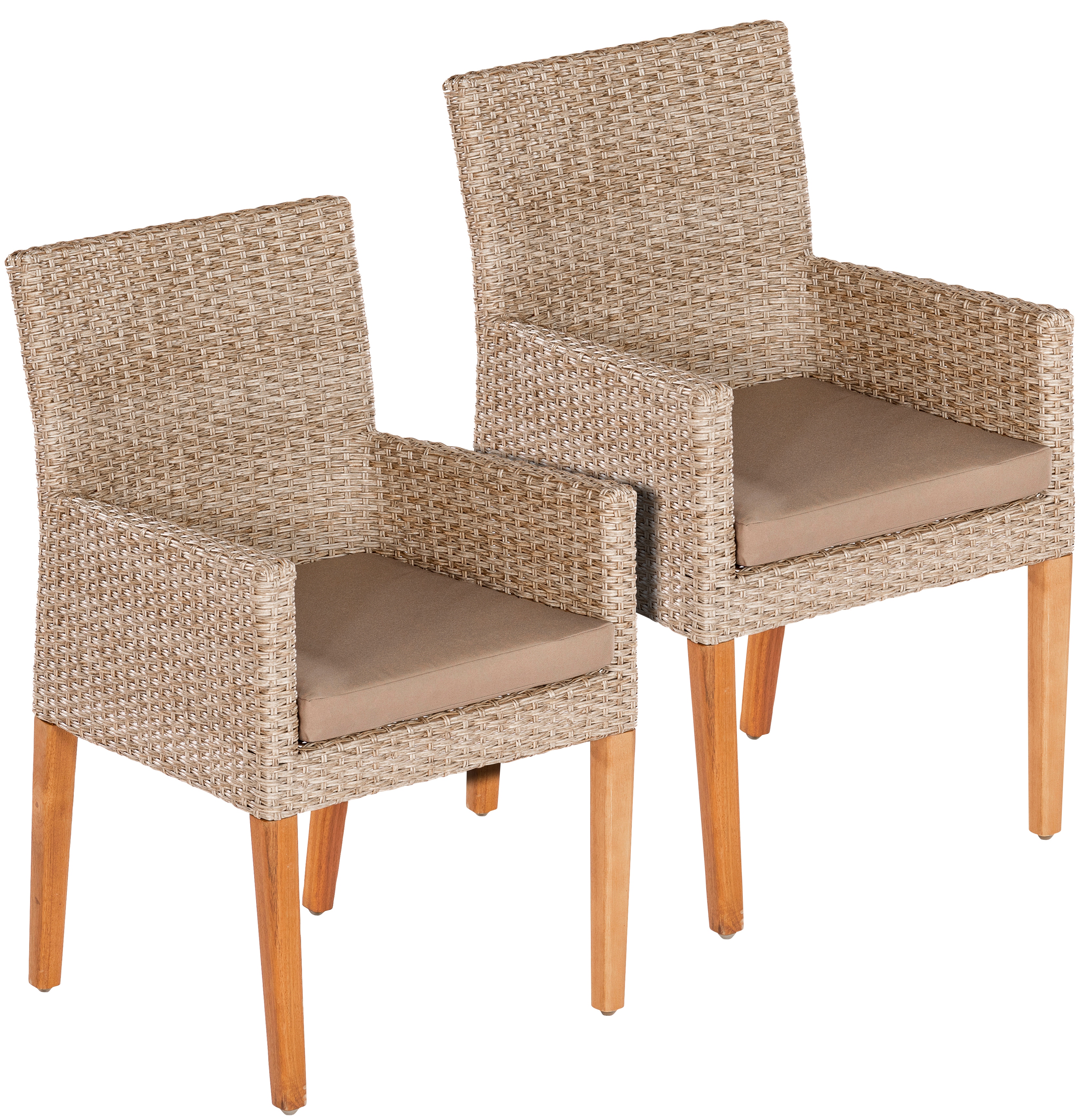 Gartensessel MERXX "Ranzano", grau (taupe), B:59cm H:92cm T:57cm, Obermaterial: 100% Polyester. Füllung: 100% Polyurethan, Sessel