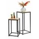 Set de 2 sellettes table basse decore table d'appoint console en bois et métal noir 34x34xh74cm et