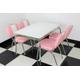 American Diner Furniture 50s Style Retro White 4 Legged Table And 4 Pink Chairs