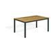 Oxford Garden Travira 63-inch Natural Tekwood Top Square Dining Table with Powder-Coated Aluminum Frame