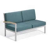 Oxford Garden Travira Modular Right Loveseat - Natural Tekwood Ice Blue