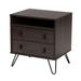 Glover Dark Brown Finished 2-Drawer Nightstand