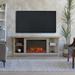 Penrose 58" Slim Electric TV Stand Fireplace in Driftwood by Real Flame