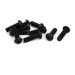 10 Pcs M10x35mm Thread 10.9 Grade Carbon Steel Button Head Hex Socket Screw Bolt - Black