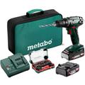 Metabo Akku-Bohrschrauber BS 18 2x 2,0 Ah+Lader + Bit-Satz in Tasche