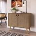 Manhattan Comfort 2 - Door Accent Cabinet Wood in Brown | 30.3 H x 32.8 W x 15.2 D in | Wayfair 307GFX4