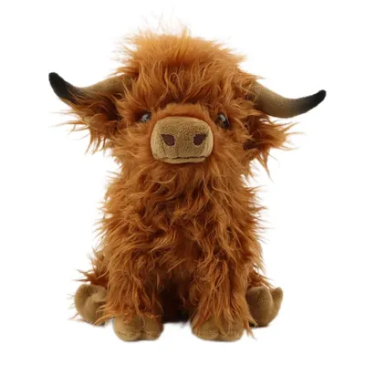 Peluche de simulation de vache Highland pour enfants animal en peluche doux jouets pour bébé