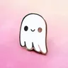 Épingles en émail dur fantôme blanc mignon dessin animé Kawaii parodies épinglette d'Halloween
