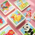 Puzzle 3D en Bois pour Bébé Jouet de Dessin Animé Véhicule Circulation Animale Tangram