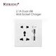 Kebidumei – panneau de prise murale universel AC 110-250V avec 2 ports USB chargeur prise de