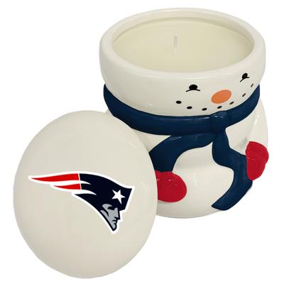 New England Patriots 12.5oz. Holiday Snowman Ceramic Candle
