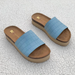 Anthropologie Shoes | Bc Footwear Rare Snakeprint Blue Slides Sandals Nwt | Color: Blue/Brown | Size: 6.5