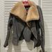 Anthropologie Jackets & Coats | Fur Lined Grey Anthropologie Jacket Size S | Color: Cream/Gray | Size: S